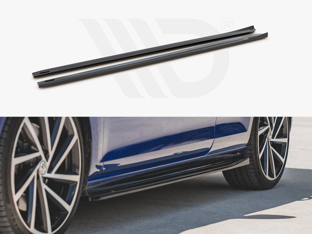 Side Skirts Diffusers V.4 Volkswagen Golf R / R-Line Mk7 Facelift
