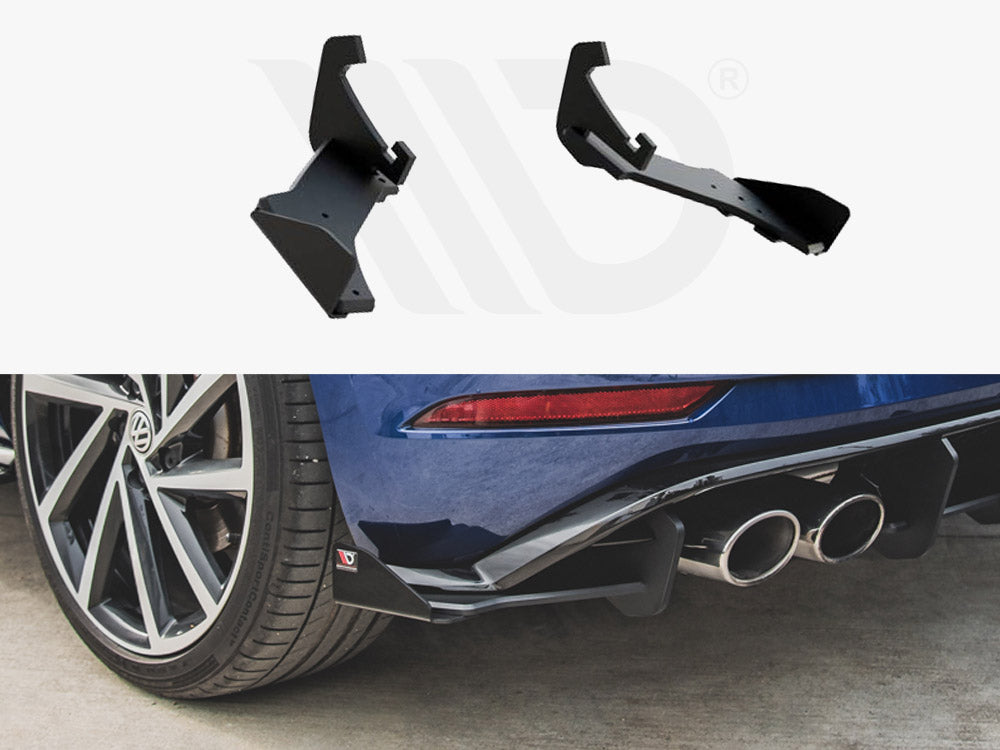 Street Pro Rear Side Splitters + Flaps Volkswagen Golf R Mk7 Facelift
