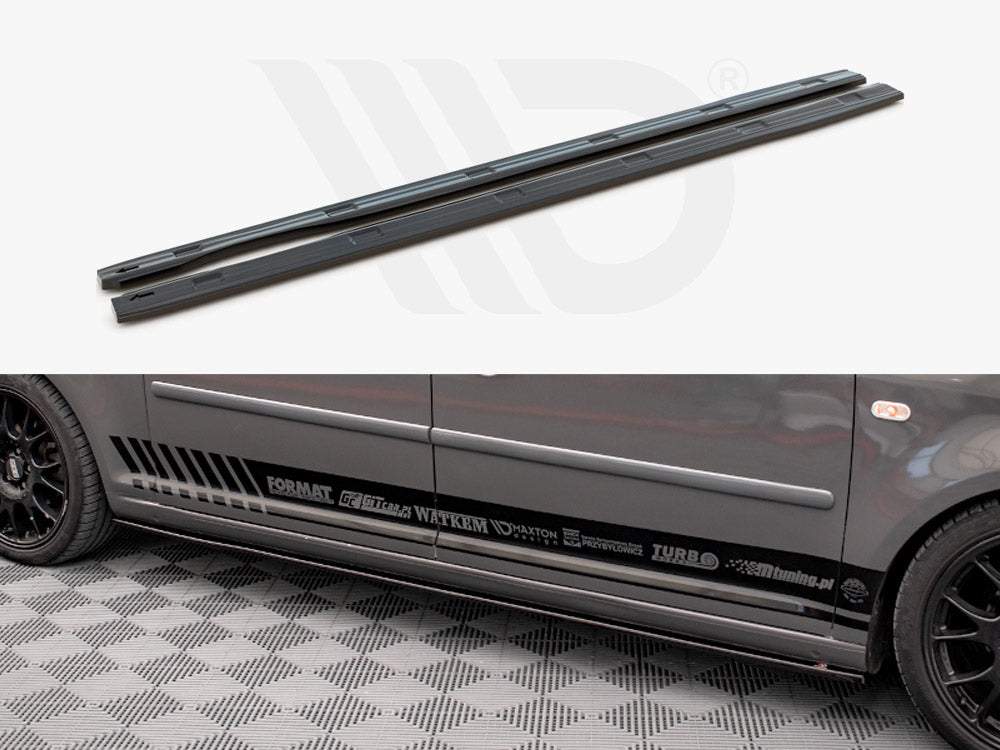 Side Skirts Diffusers Vw Caddy Long Mk3 Facelift (2010-2015) - Textured