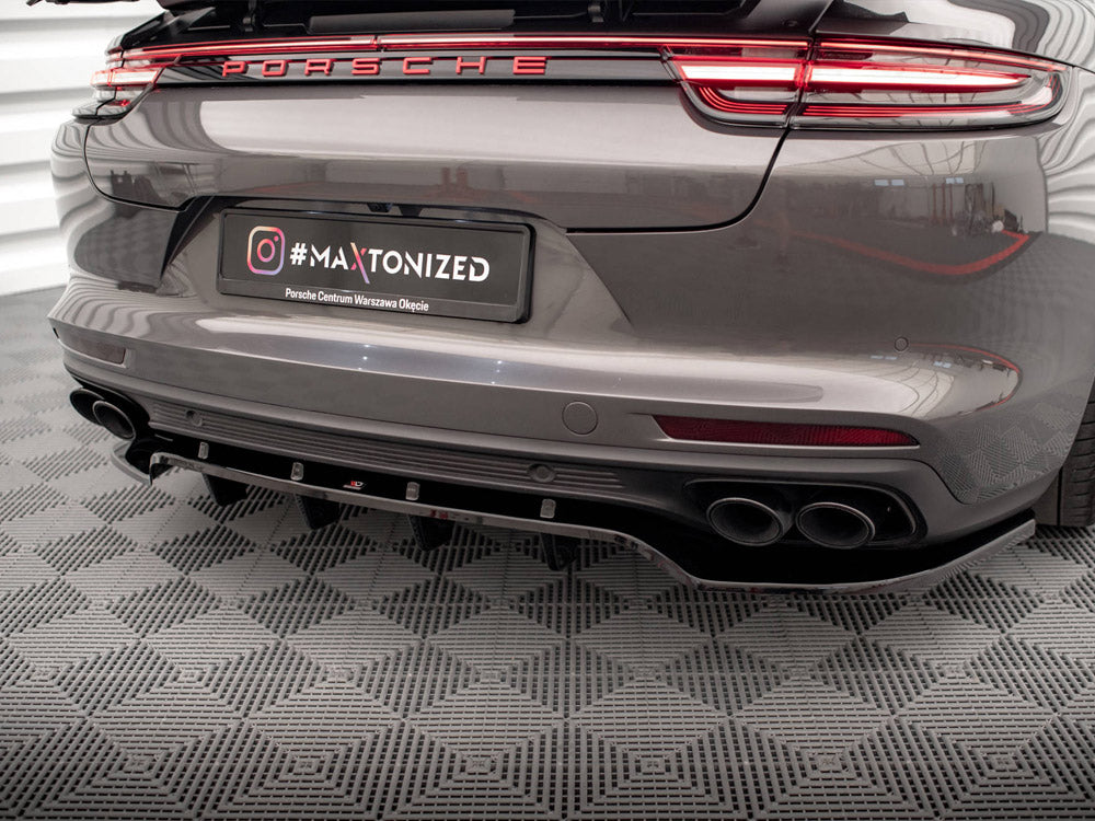Rear Splitter (Vertical Bars) Porsche Panamera Turbo S E-Hybrid / Panamera E-Hybrid / Panamera 4S 971