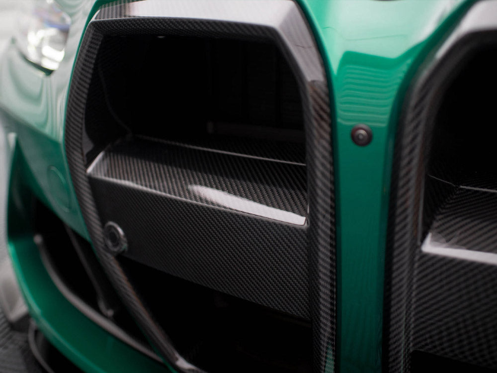 Carbon Fiber Front Grill + License Plate Holder Base Bmw M4 G82 / M3 G80