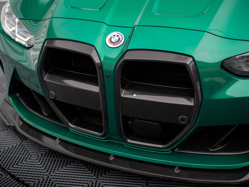 Carbon Fiber Front Grill + License Plate Holder Base Bmw M4 G82 / M3 G80