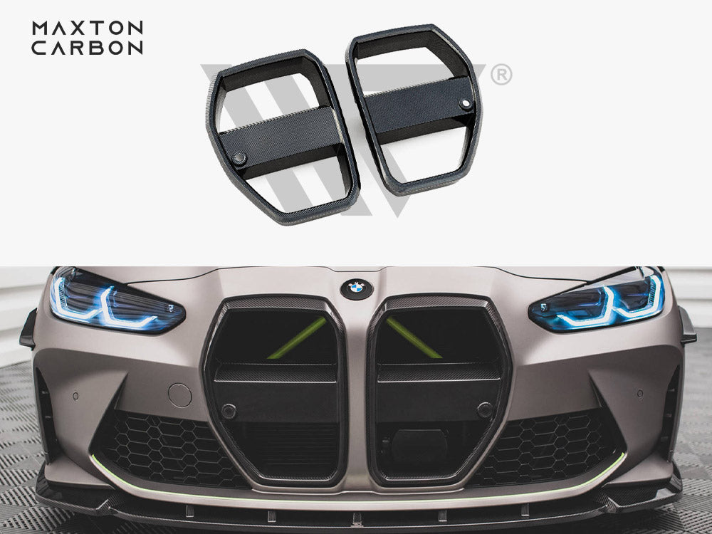 Carbon Fiber Front Grill + License Plate Holder Base Bmw M4 G82 / M3 G80
