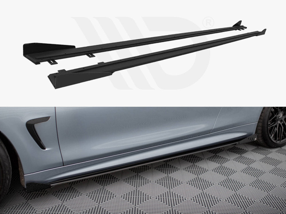 Street Pro Side Skirts Diffusers + Flaps Bmw 4 Coupe / Gran Coupe / Cabrio M-Pack F32 / F36 / F33