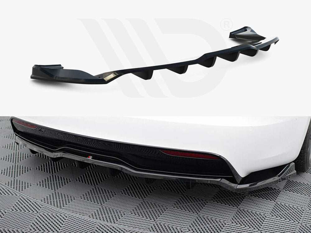 Rear Splitter (Vertical Bars) V.1 Tesla Model S Plaid Mk1 Facelift
