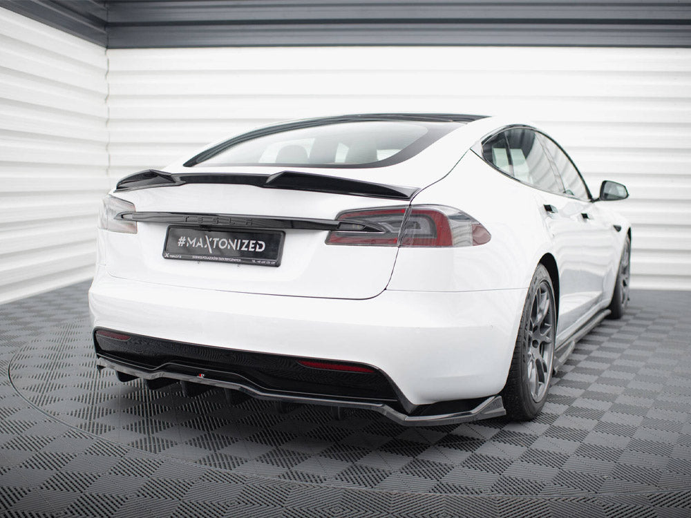 Rear Splitter (Vertical Bars) V.1 Tesla Model S Plaid Mk1 Facelift