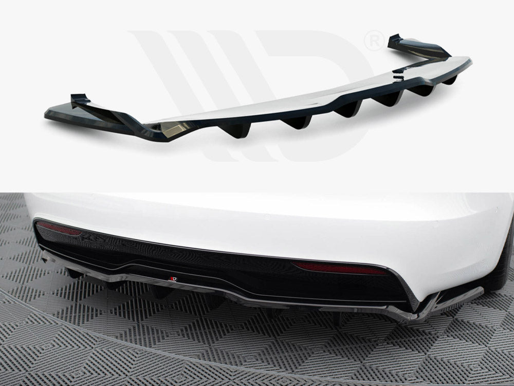 Rear Splitter (Vertical Bars) V.2 Tesla Model S Plaid Mk1 Facelift
