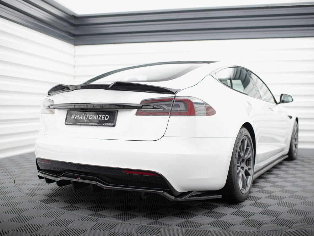 Rear Splitter (Vertical Bars) V.2 Tesla Model S Plaid Mk1 Facelift