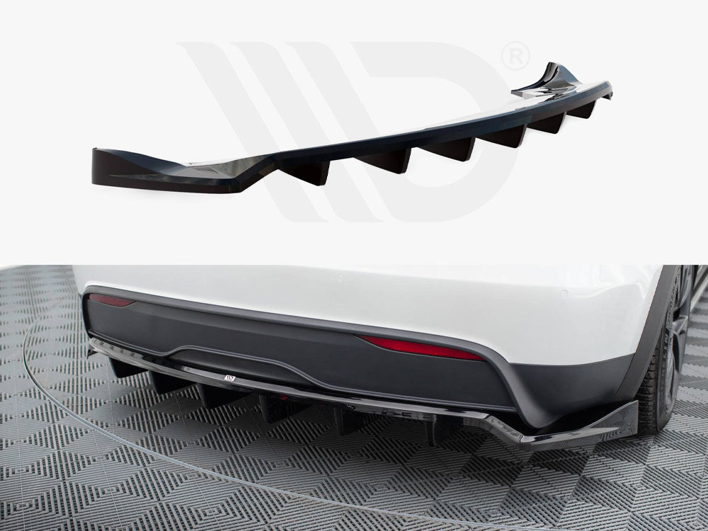 Rear Splitter (Vertical Bars) Tesla Model X Mk1 Facelift