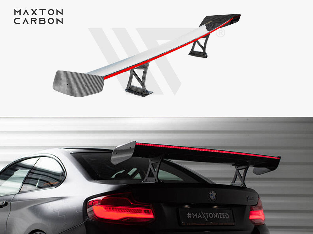 Carbon Spoiler With Internal Brackets Uprights + Led Bmw M2 F87