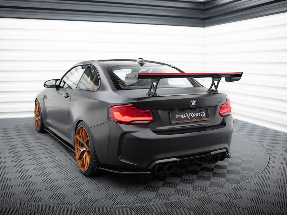Carbon Spoiler With Internal Brackets Uprights + Led Bmw M2 F87