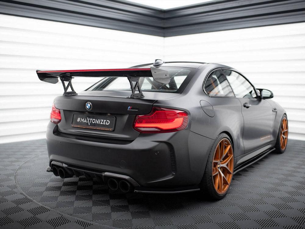 Carbon Spoiler With Internal Brackets Uprights + Led Bmw M2 F87