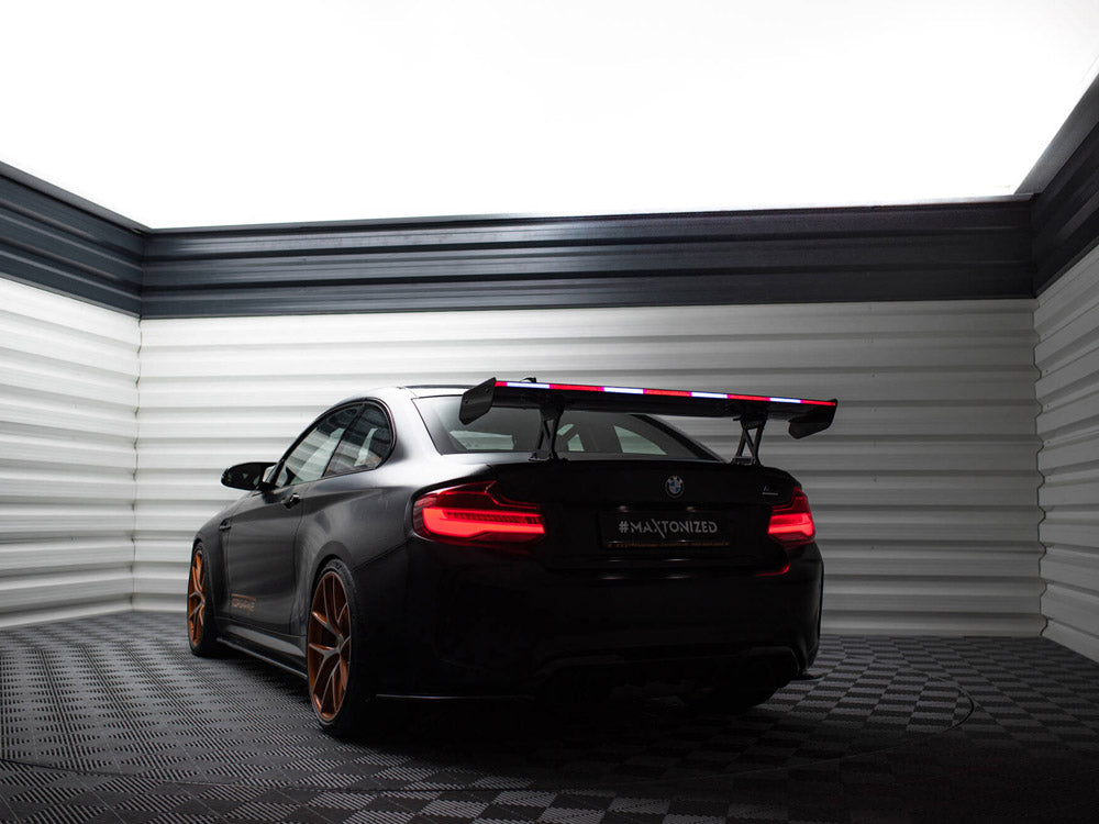 Carbon Spoiler With Internal Brackets Uprights + Led Bmw M2 F87