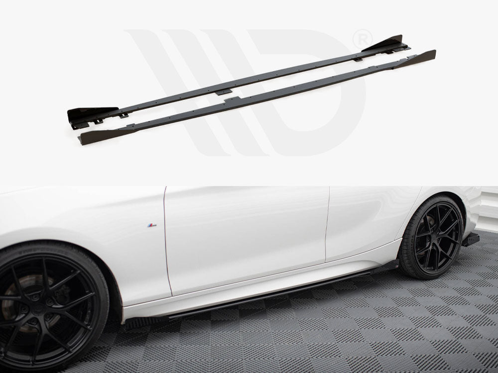 Street Pro Side Skirts Diffusers V.2 + Flaps Bmw 1 F20 M135I / M140I / M-Pack