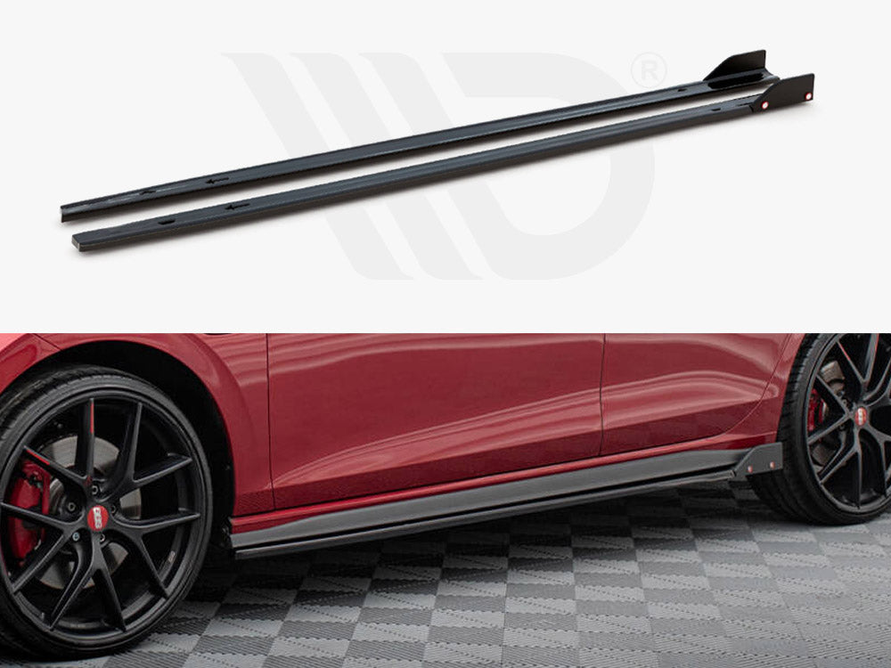Side Skirts Diffusers V.2 + Flaps Volkswagen Golf Gti / Gte / Gti Clubsport / Gtd / R-Line Mk8