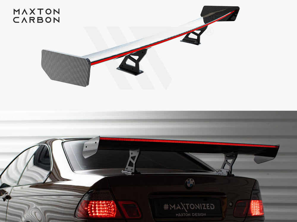 Carbon Spoiler With Internal Brackets Uprights + Led Bmw 3 Coupe E46