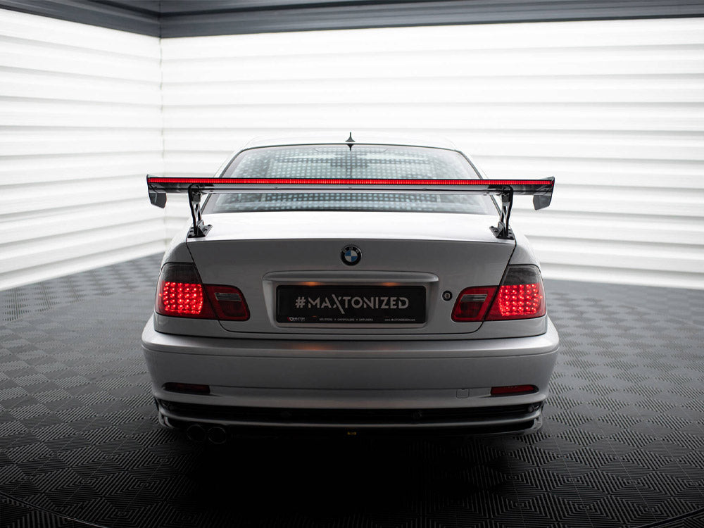 Carbon Spoiler With External Brackets Uprights + Led Bmw 3 Coupe E46