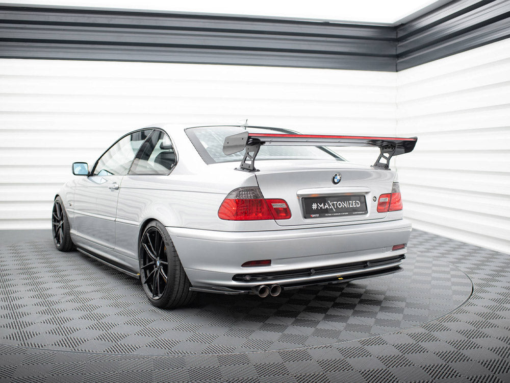 Carbon Spoiler With External Brackets Uprights + Led Bmw 3 Coupe E46