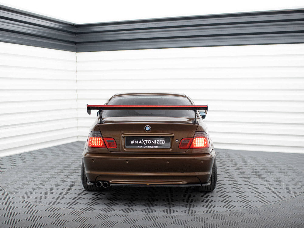 Carbon Spoiler With External Brackets Uprights + Led Bmw 3 Coupe E46