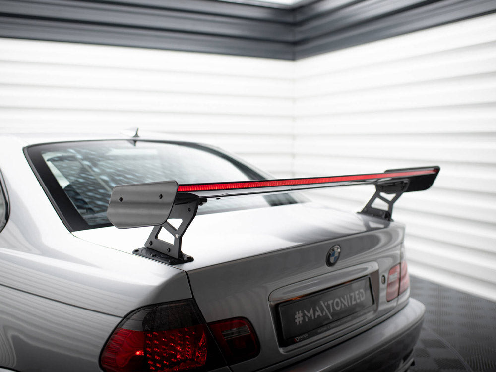 Carbon Spoiler With External Brackets Uprights + Led Bmw 3 Coupe E46