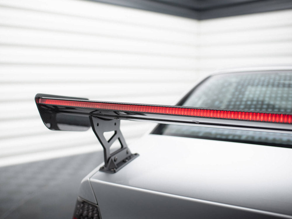 Carbon Spoiler With External Brackets Uprights + Led Bmw 3 Coupe E46