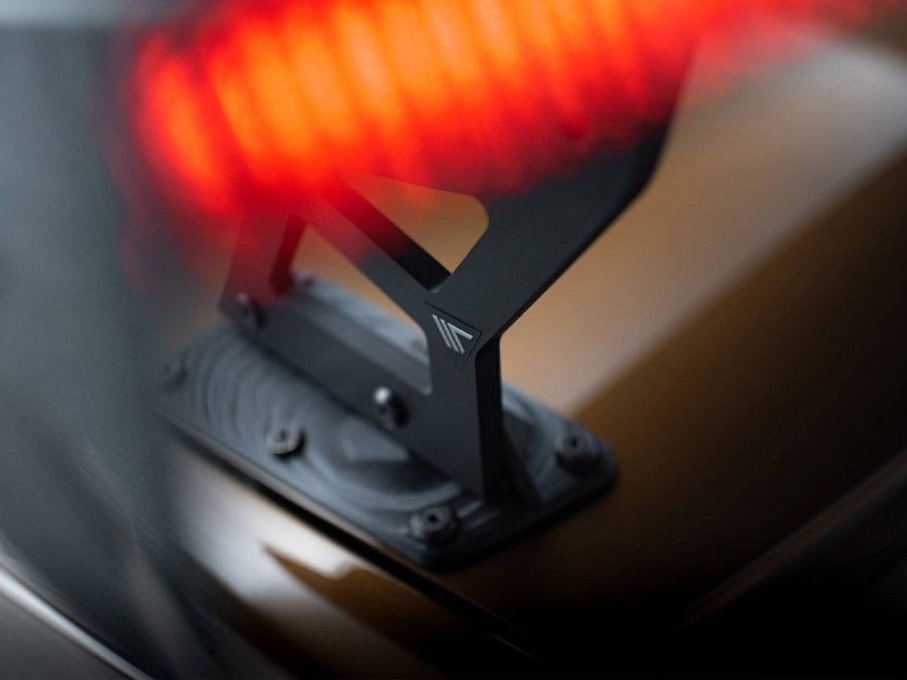 Carbon Spoiler With External Brackets Uprights + Led Bmw 3 Coupe E46