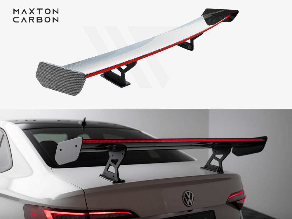 Carbon Spoiler With Internal Brackets Uprights + Led Volkswagen Jetta Gli Mk7