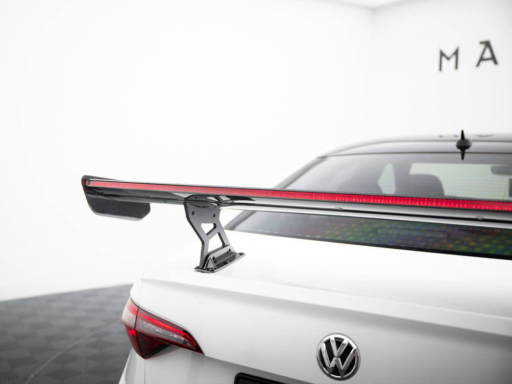 Carbon Spoiler With Internal Brackets Uprights + Led Volkswagen Jetta Gli Mk7