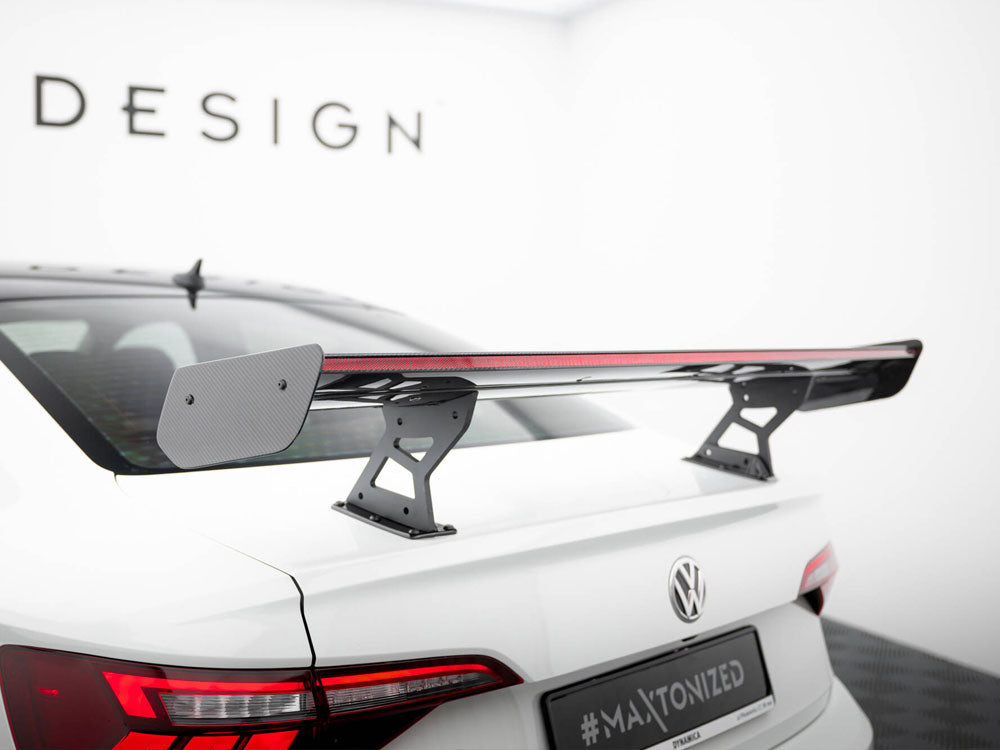 Carbon Spoiler With Internal Brackets Uprights + Led Volkswagen Jetta Gli Mk7