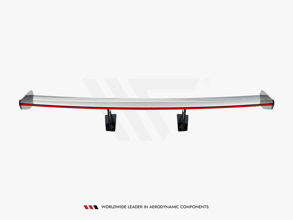 Carbon Spoiler With Internal Brackets Uprights V.1 + Led Porsche 718 Cayman Gts 982C