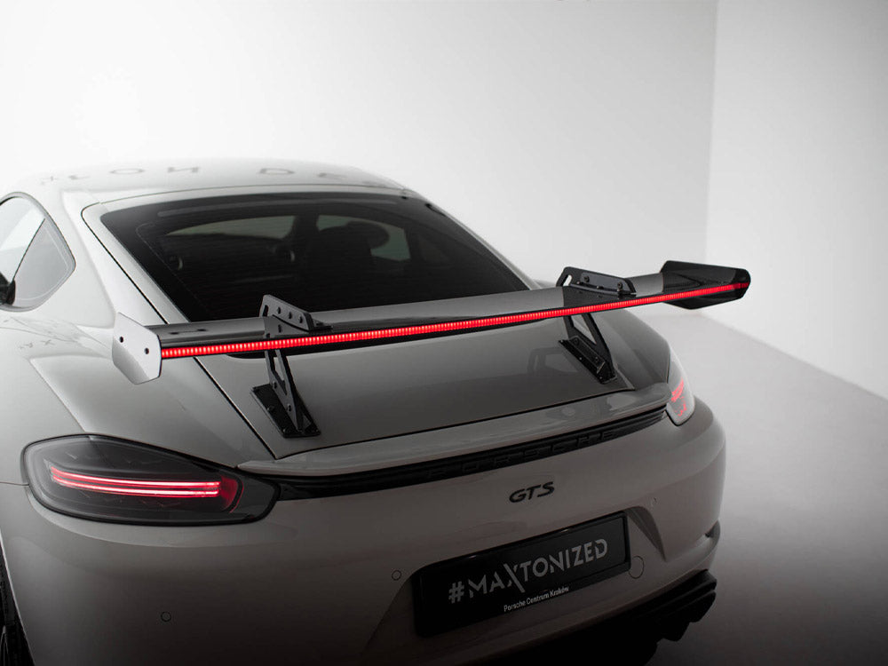 Carbon Spoiler With Upper Swan Mounting V.1 + Led Porsche 718 Cayman Gts 982C