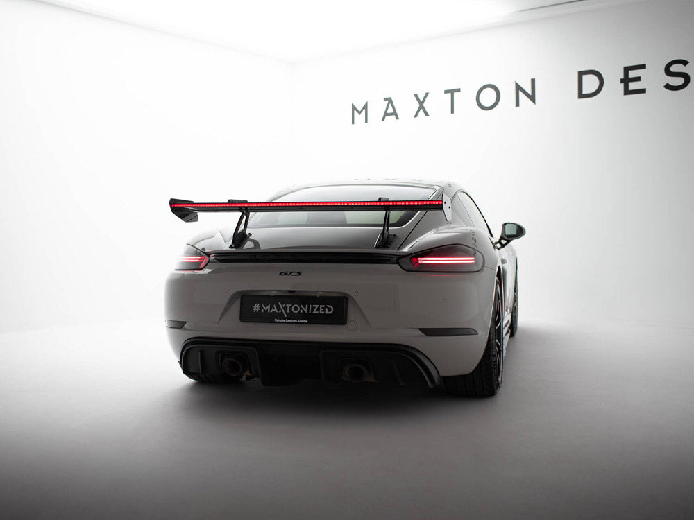 Carbon Spoiler With Upper Swan Mounting V.1 + Led Porsche 718 Cayman Gts 982C