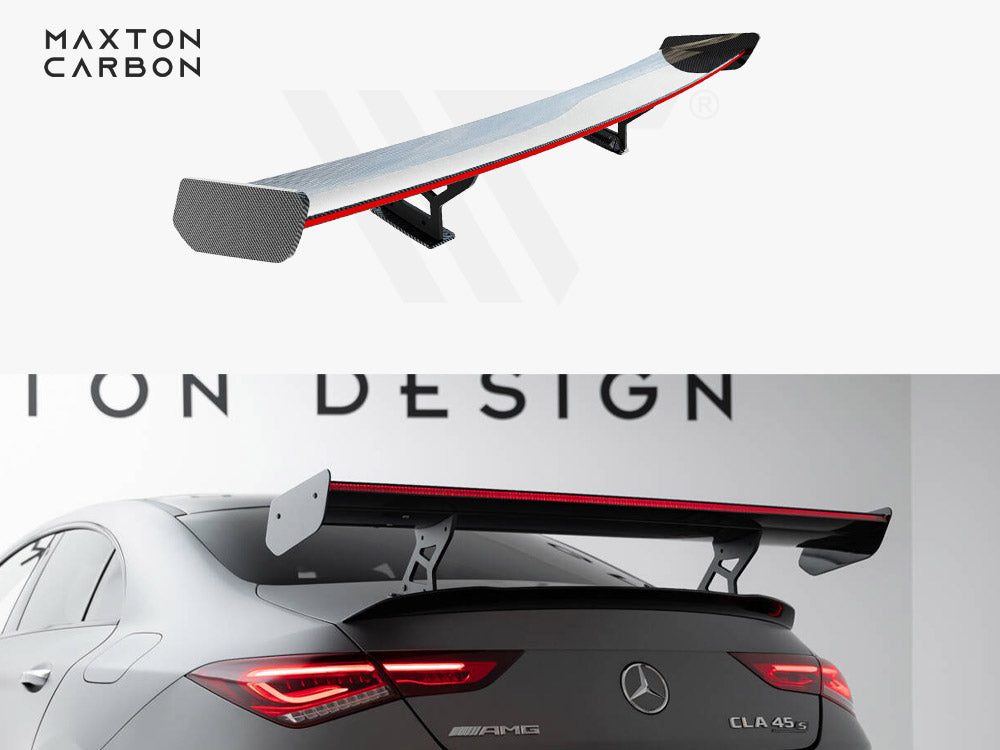 Carbon Spoiler With Internal Brackets Uprights + LED Mercedes-Benz CLA Coupe C118 / C118 Facelift