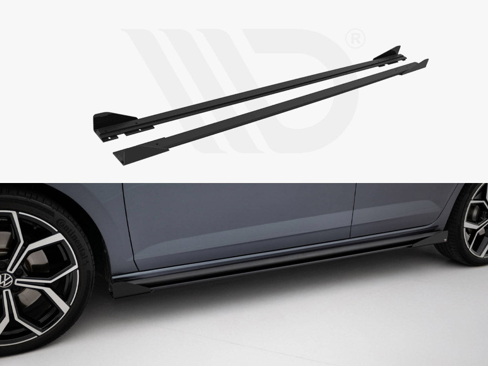 Street Pro Side Skirts Diffusers + Flaps Volkswagen Polo Gti Mk6 Facelift