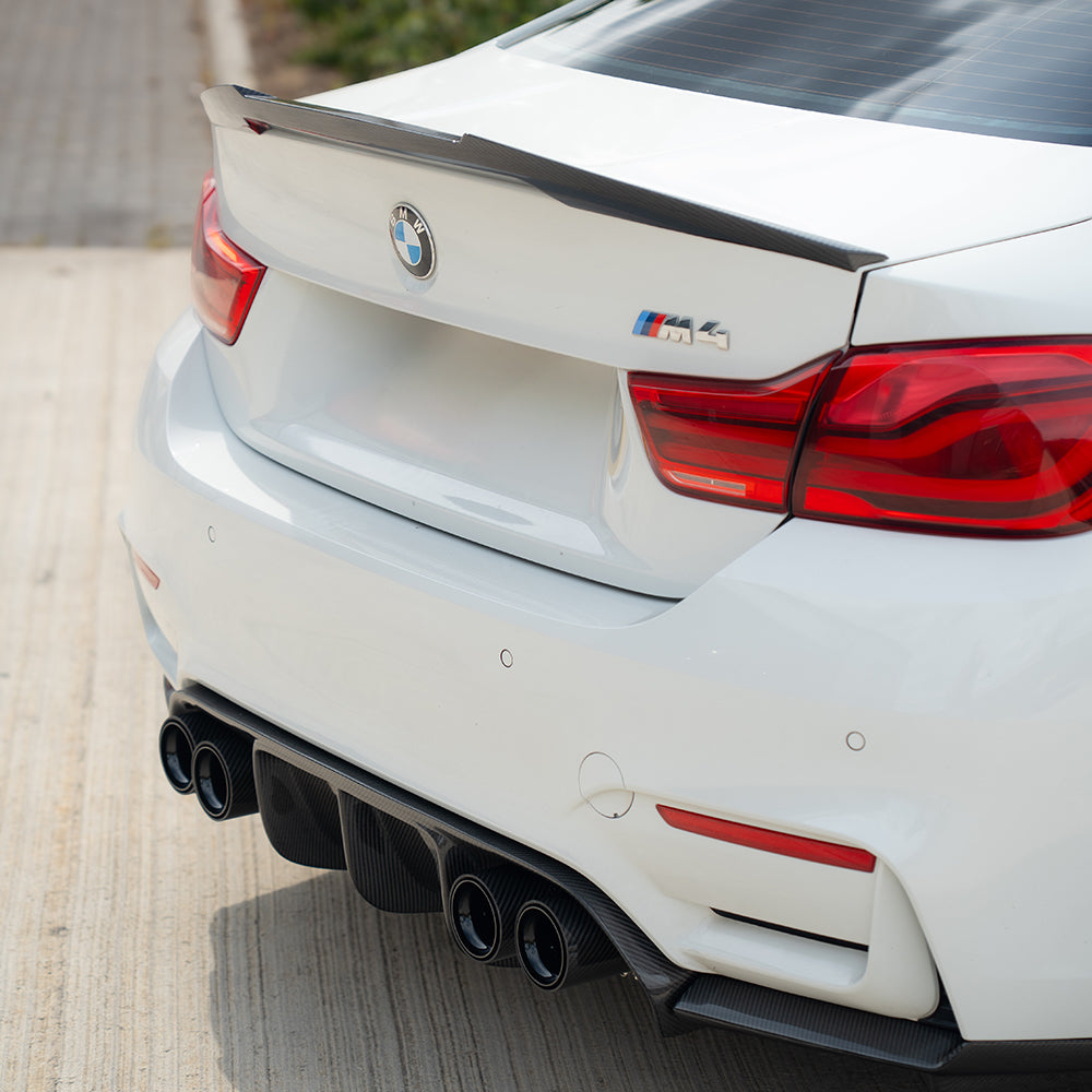 BMW M2/M3/M4/M5 F10/F80/F82/F83/F87 CARBON FIBRE EXHAUST TIPS - BLACK x4