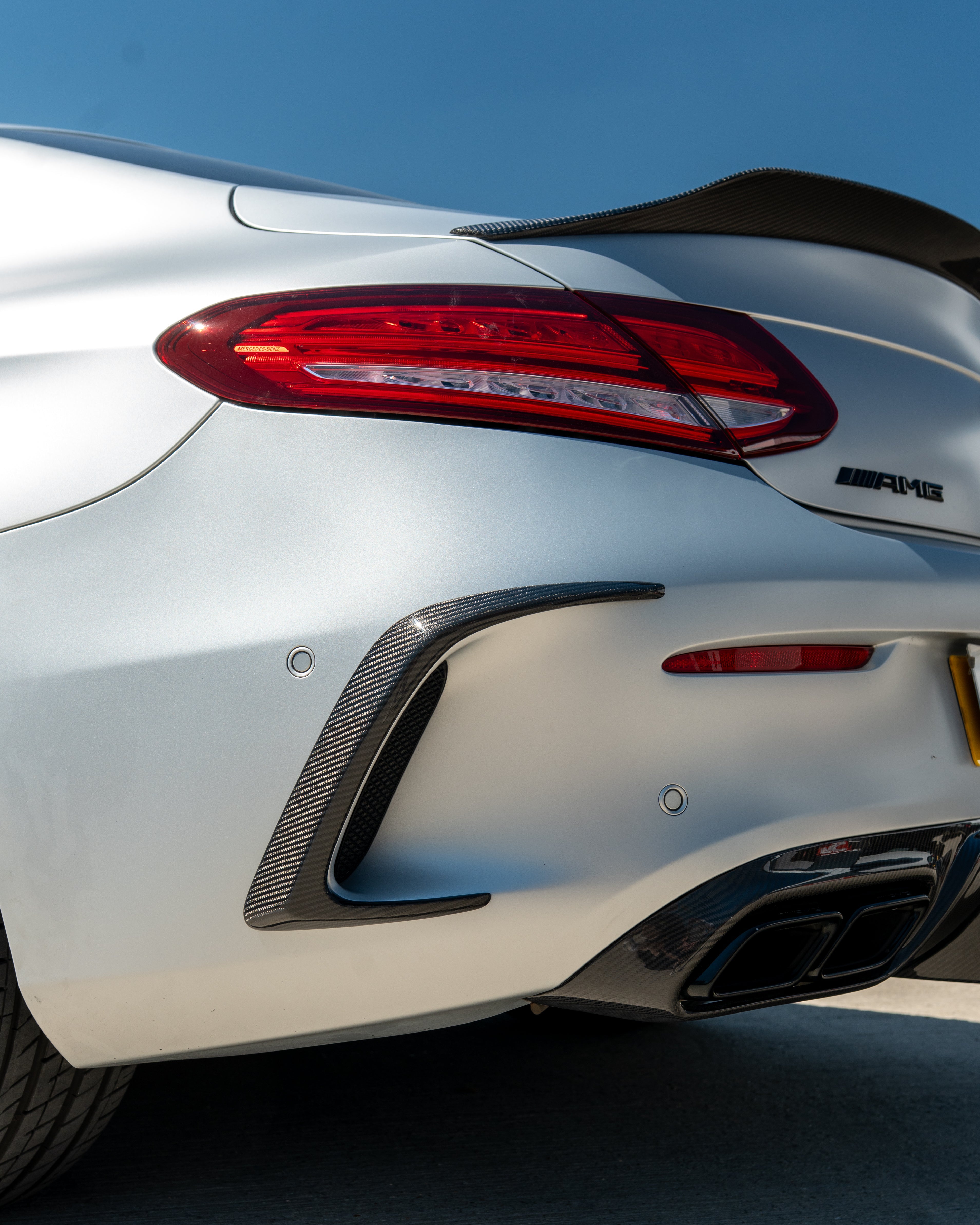 MERCEDES W205 C63 & C63S COUPE 2DR REAR BUMPER CARBON FIBRE CANARDS