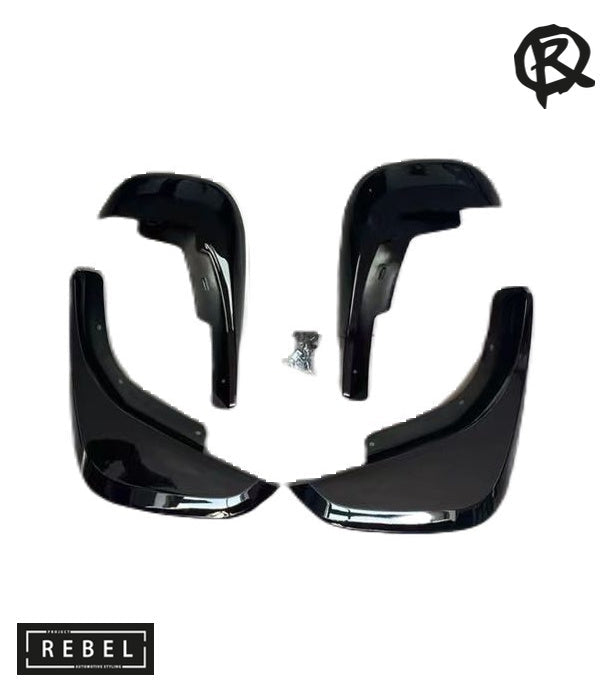 Defender L663 - Gloss Black Mud Flaps 90/110