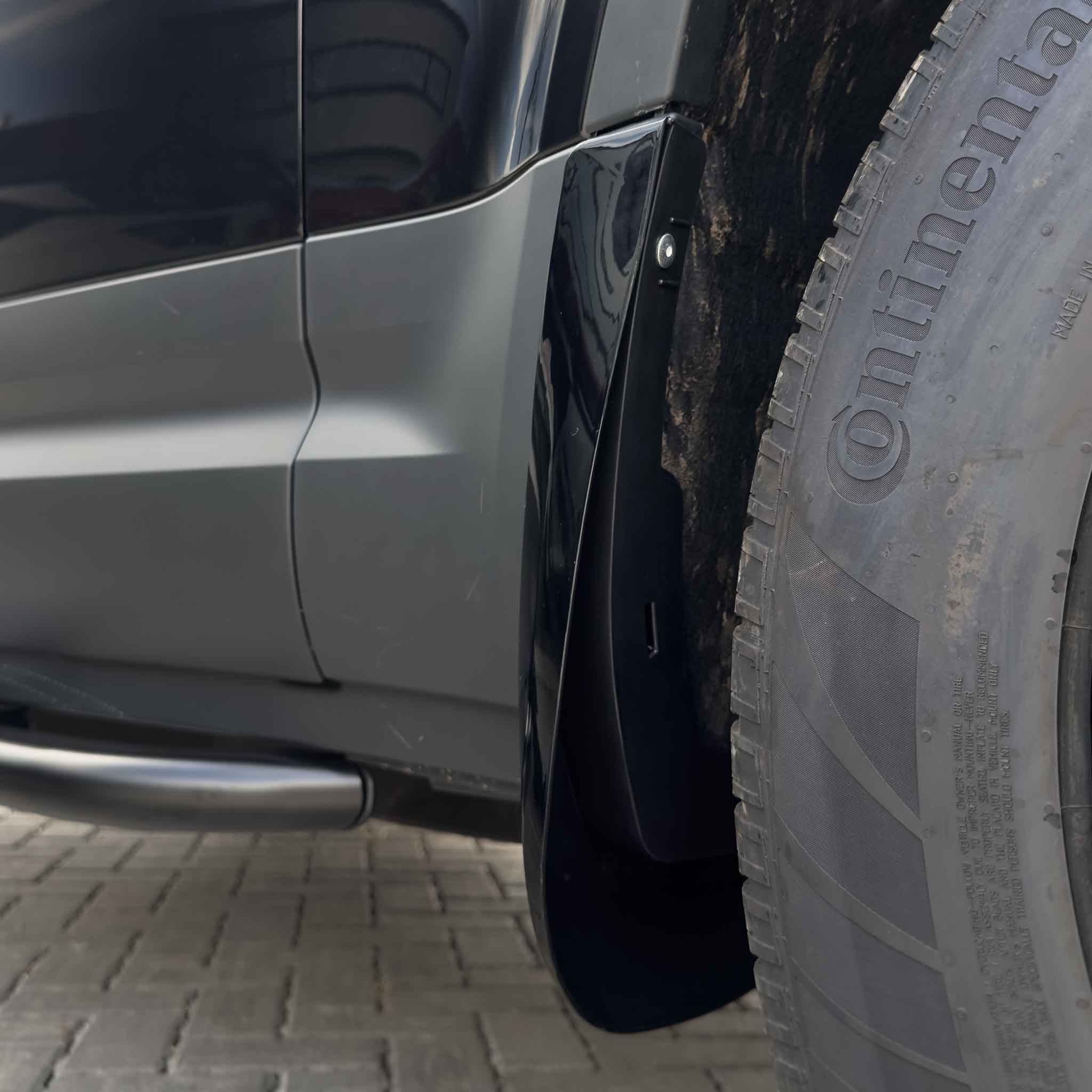 LAND ROVER DEFENDER L663 110 & 90 GLOSS BLACK MUD FLAPS