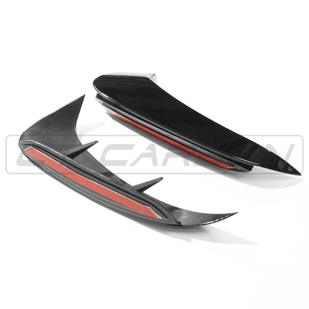 BLAK BY CT BUMPER CORNERS MERCEDES A-CLASS A35 V177 GLOSS BLACK REAR BUMPER CORNERS