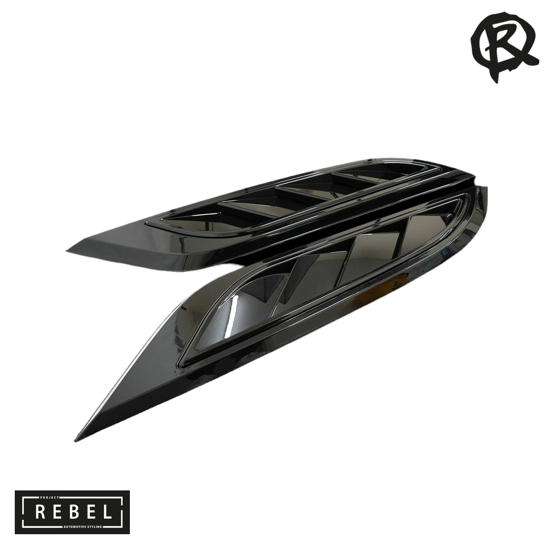 Defender L663 6 Piece Gloss Black Styling Pack - Front Canards, Side + Bonnet Vents