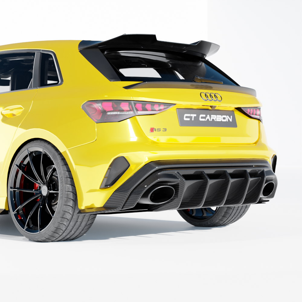 AUDI RS3 8Y 2025+ CARBON FIBRE REAR DIFFUSER - CT DESIGN