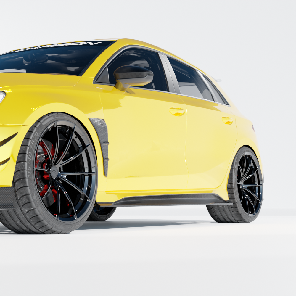 AUDI RS3 8Y 2022+ CARBON FIBRE SIDE SKIRTS - CT DESIGN V2