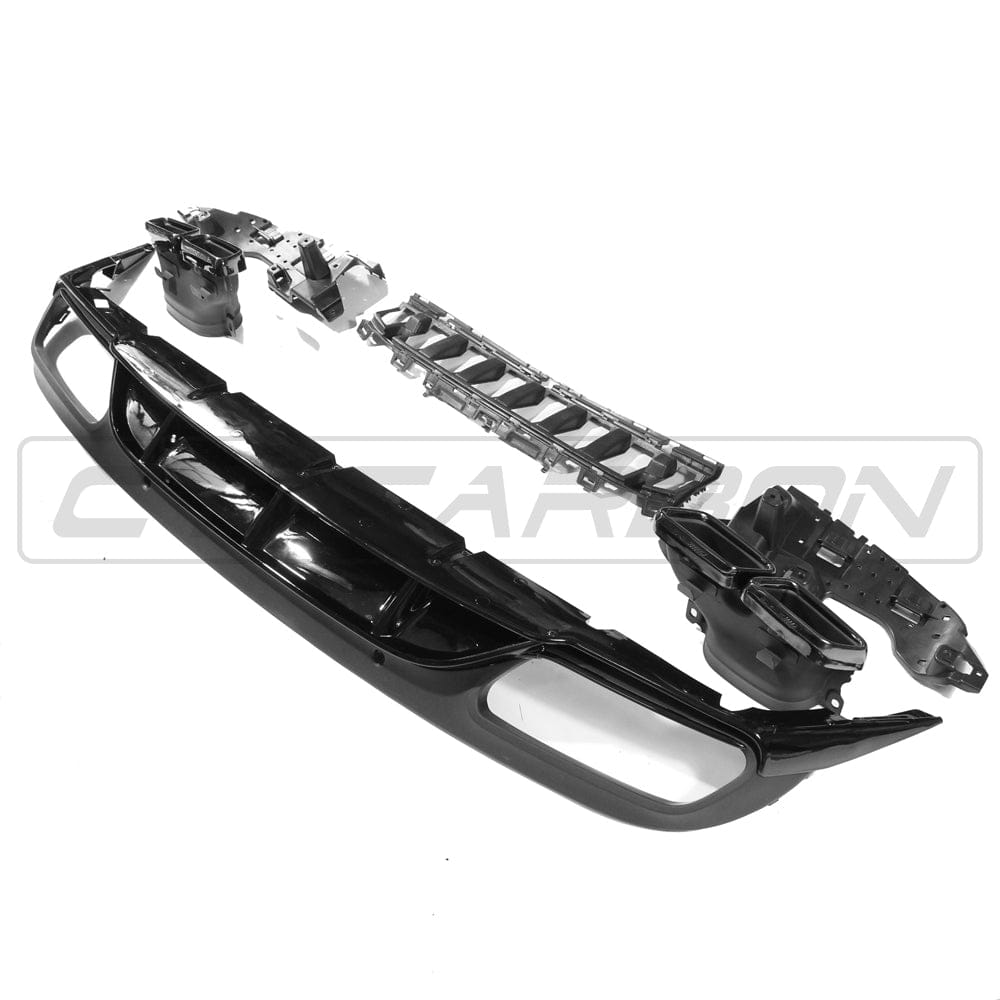 BLAK BY CT Diffuser MERCEDES C-CLASS COUPE W205 GLOSS BLACK DIFFUSER & BLACK TIPS