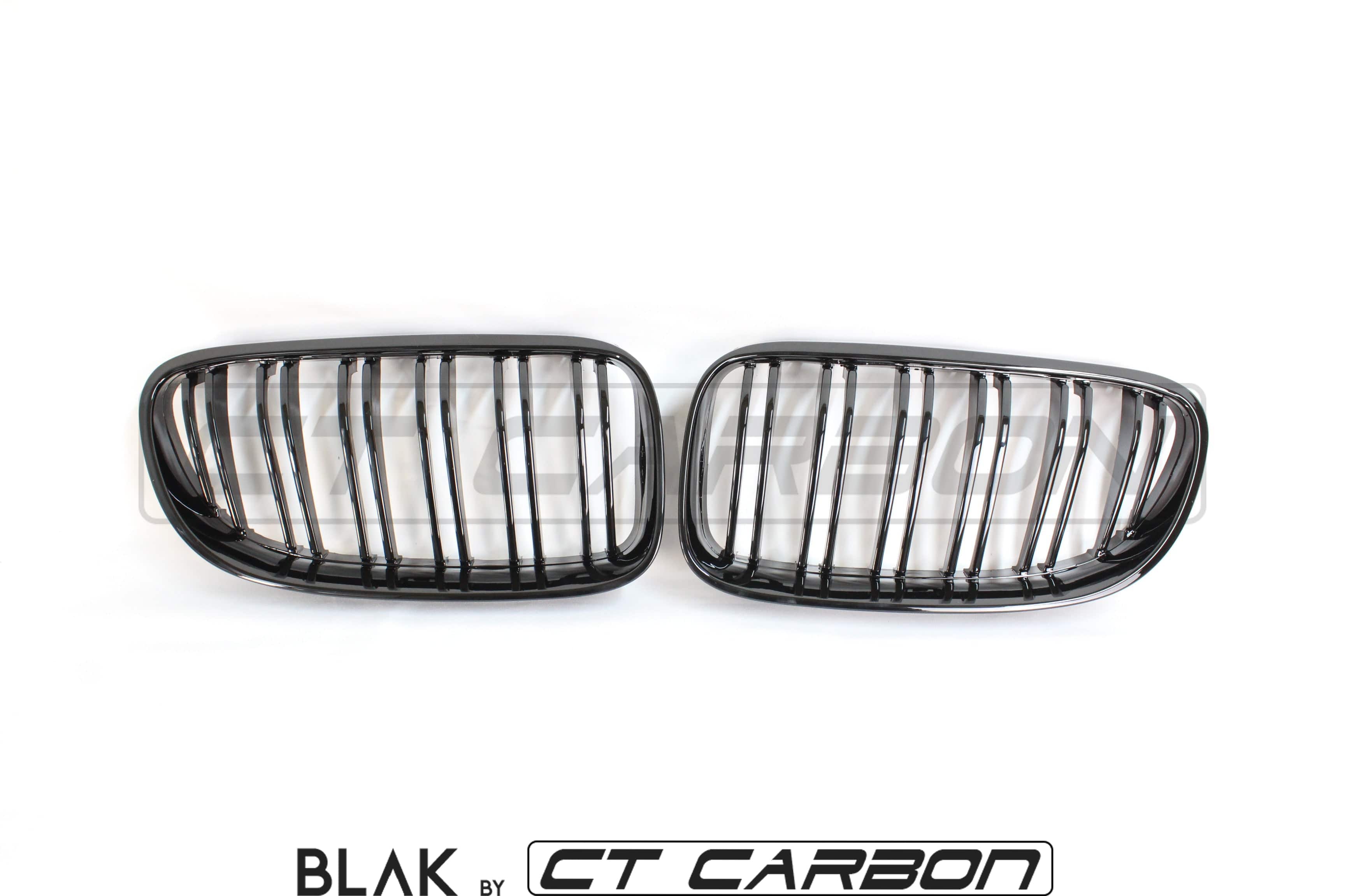 BLAK BY CT GRILLE BMW 3 SERIES E92 & E93 LCI DOUBLE SLAT BLACK GRILLES - BLAK BY CT CARBON