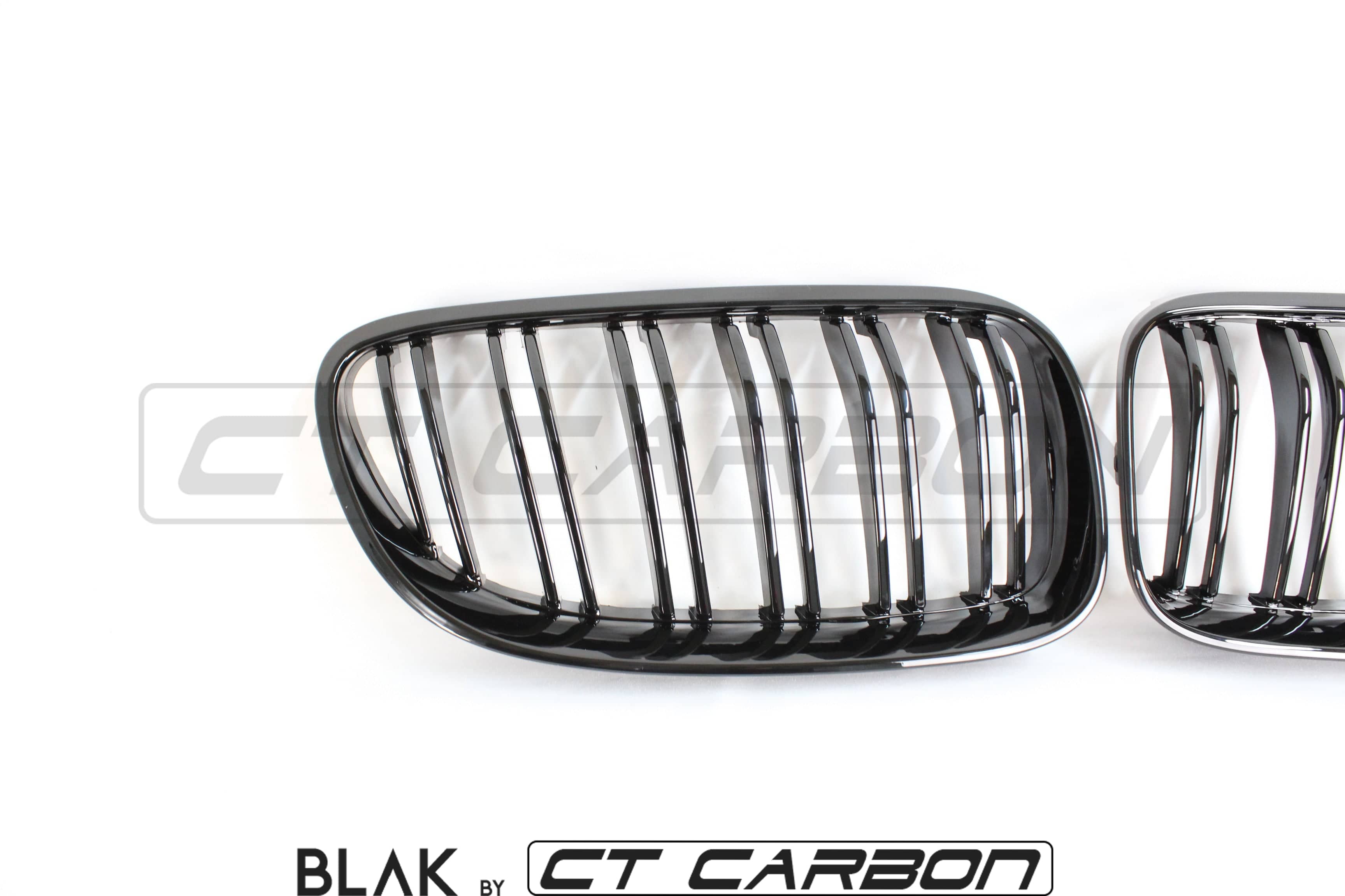 BLAK BY CT GRILLE BMW 3 SERIES E92 & E93 LCI DOUBLE SLAT BLACK GRILLES - BLAK BY CT CARBON