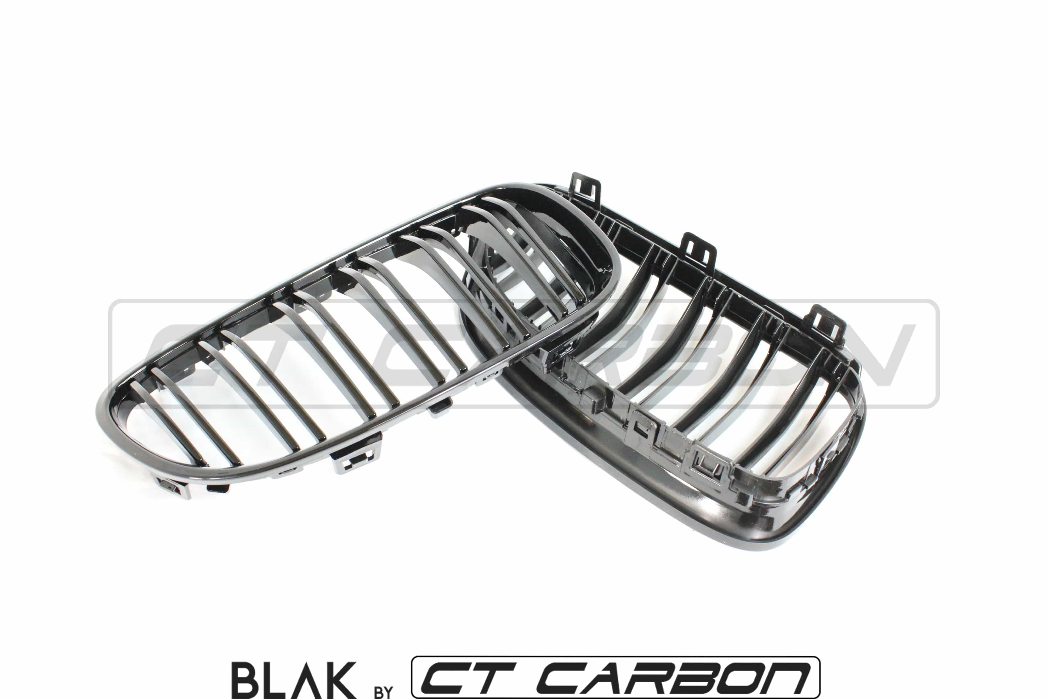BLAK BY CT GRILLE BMW 3 SERIES E92 & E93 LCI DOUBLE SLAT BLACK GRILLES - BLAK BY CT CARBON