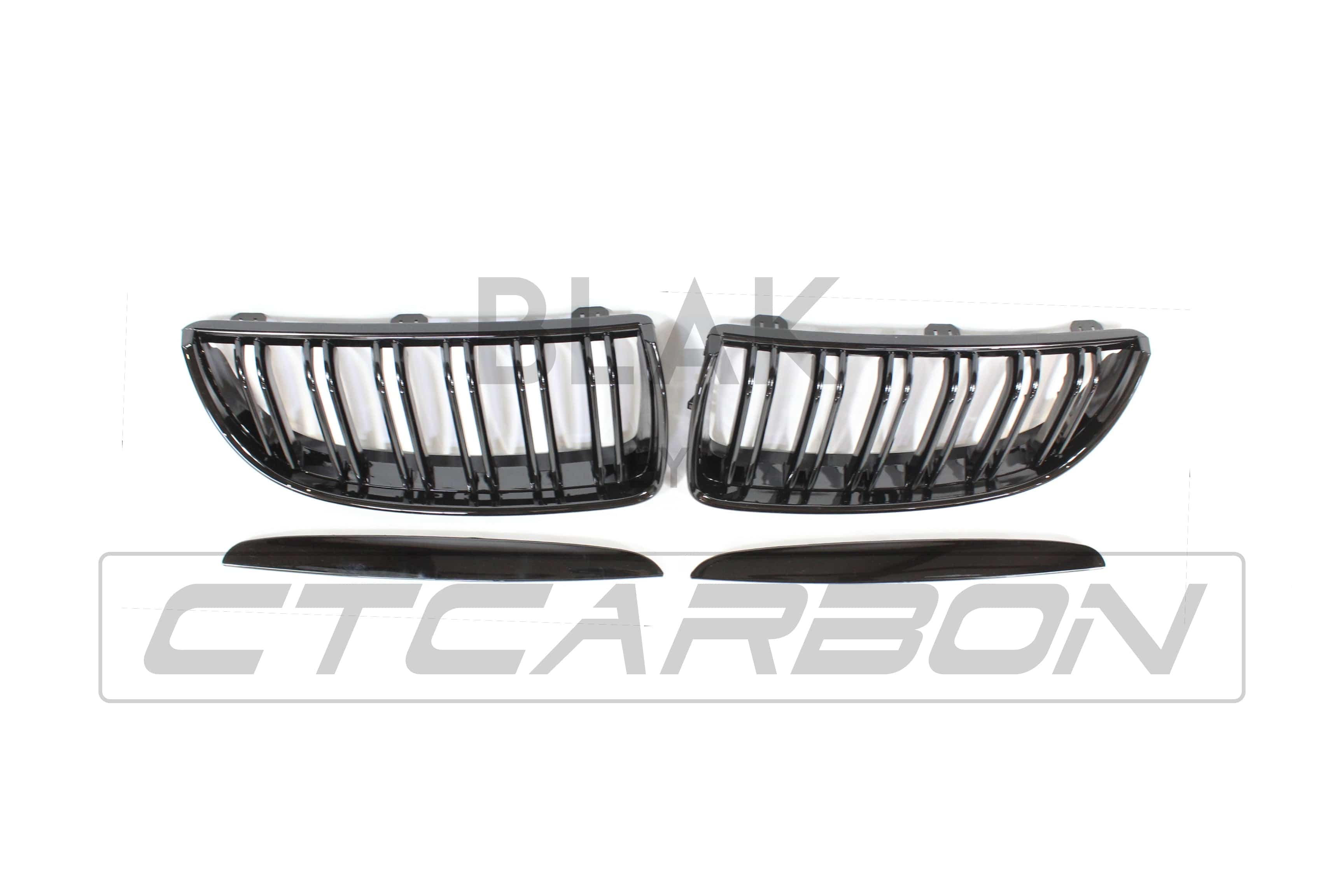 BLAK BY CT GRILLE BMW E90 3 SERIES PRE-LCI DOUBLE SLAT BLACK GRILLES - BLAK BY CT CARBON