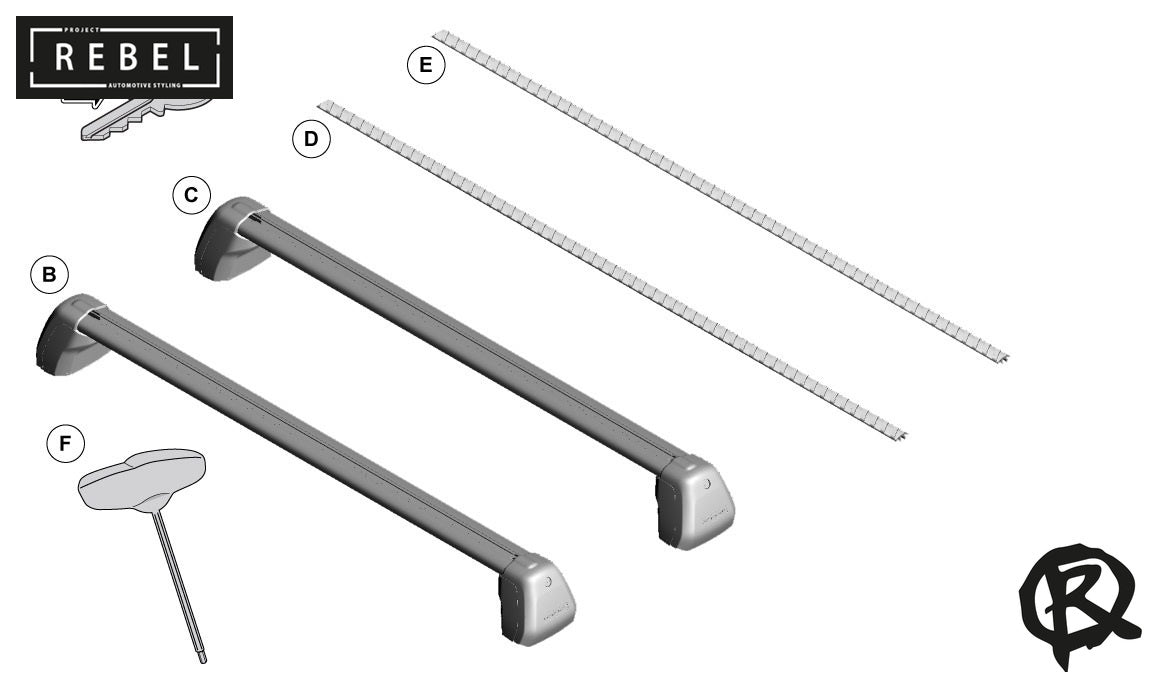 Defender L663 Black Cross Bar / Roof Bar