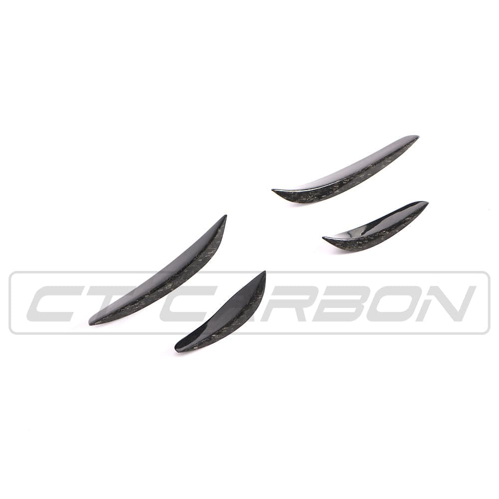 CT CARBON Front Canards MERCEDES W205 C63 & C63S FRONT BUMPER FORGED CARBON FIBRE CANARDS / FINS