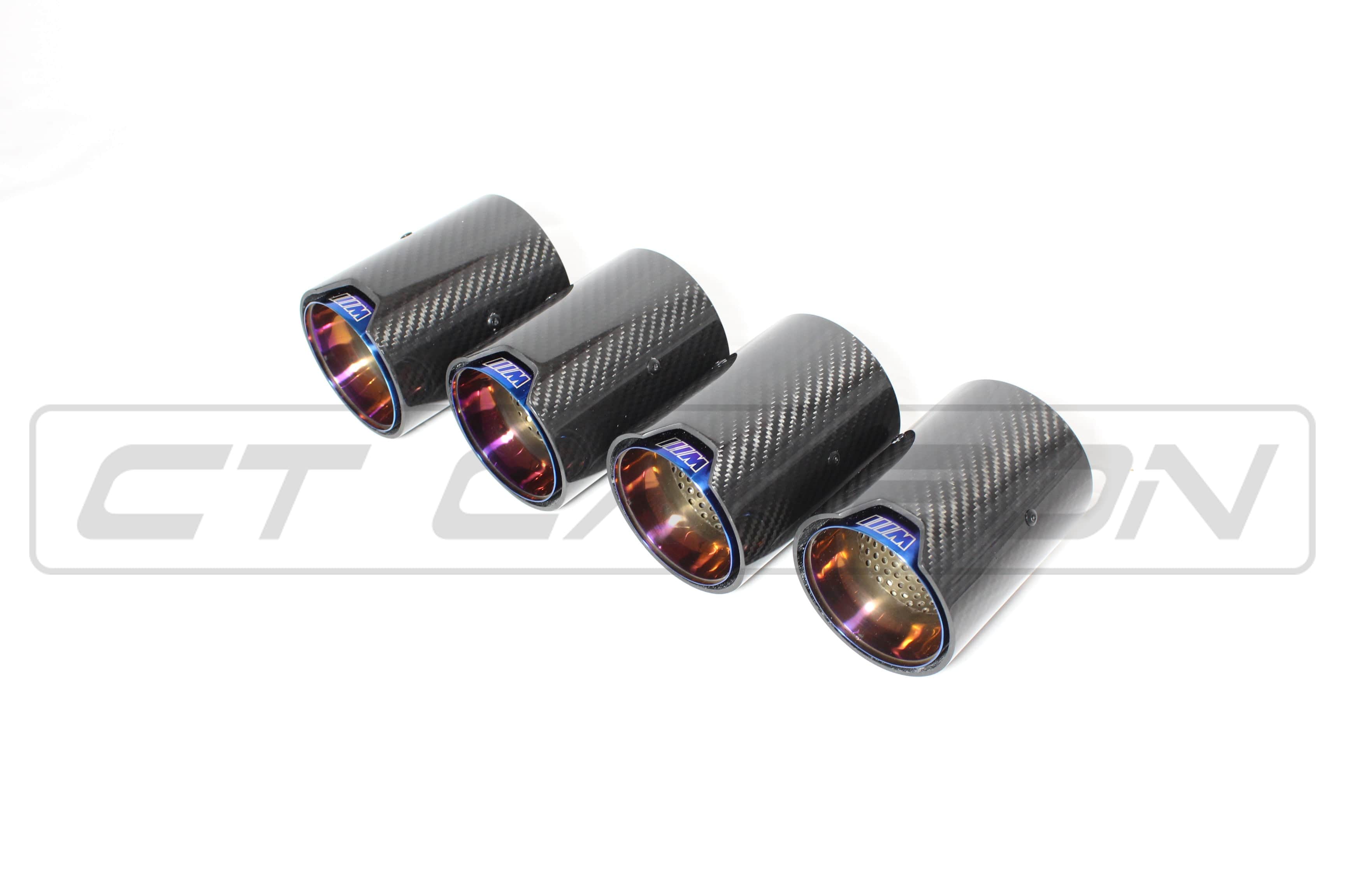 CT CARBON Splitter BMW M2/M3/M4/M5 F10/F80/F82/F83/F87 CARBON FIBRE EXHAUST TIPS - BURNT ENDS x4